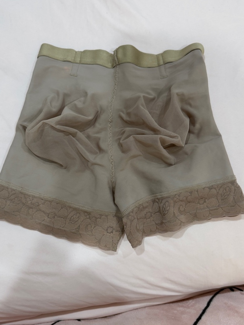High-Waist Shaping Shorts in Taupe